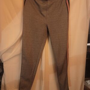 Women's Black & White Checked Side-Stripe Pants